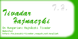 tivadar hajnaczki business card