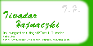 tivadar hajnaczki business card